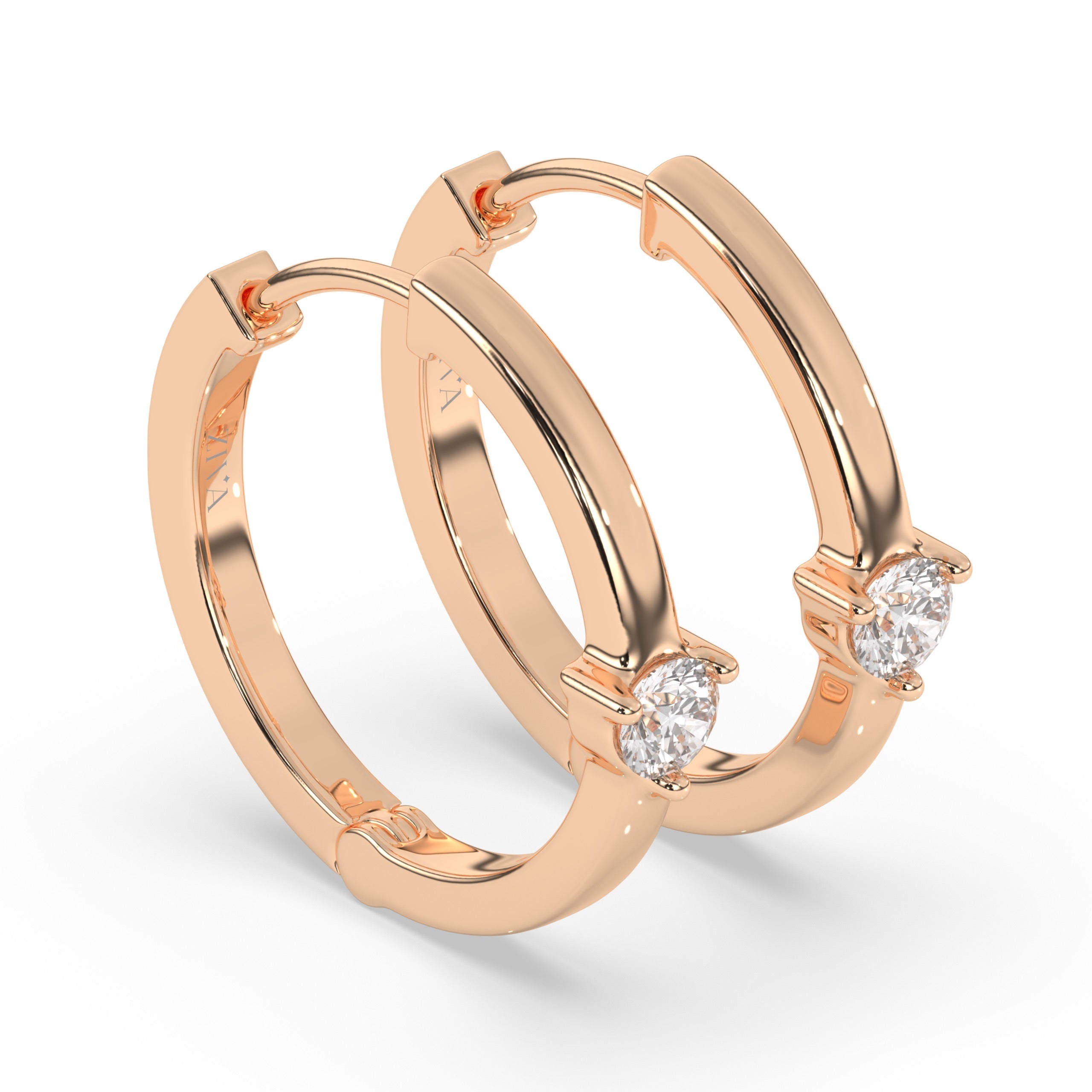Solstice Stud Diamond Hoop Earring