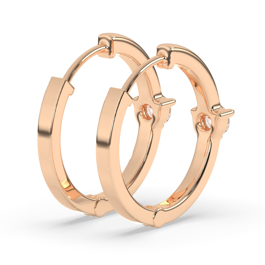 Solstice Stud Diamond Hoop Earring