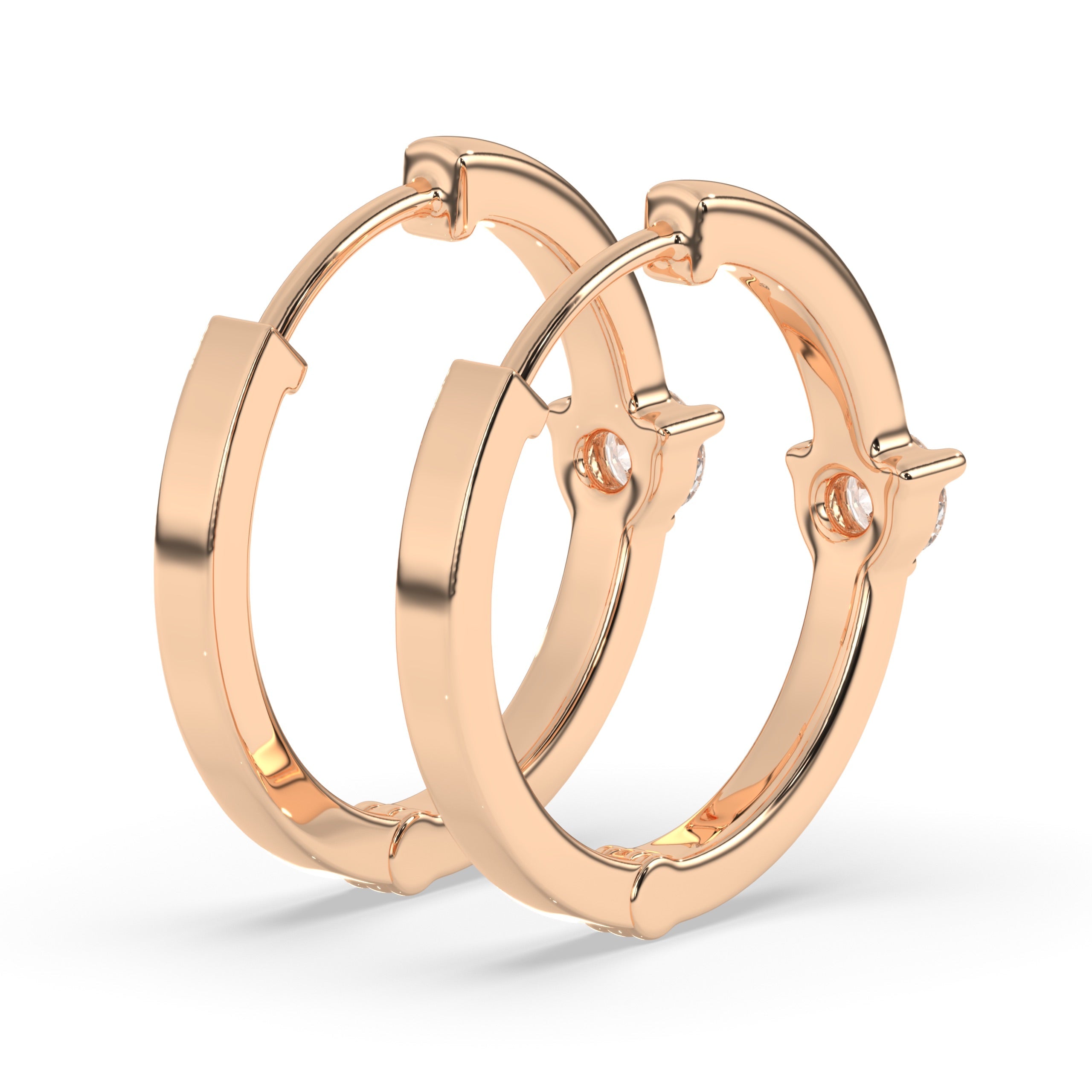 Solstice Stud Diamond Hoop Earring