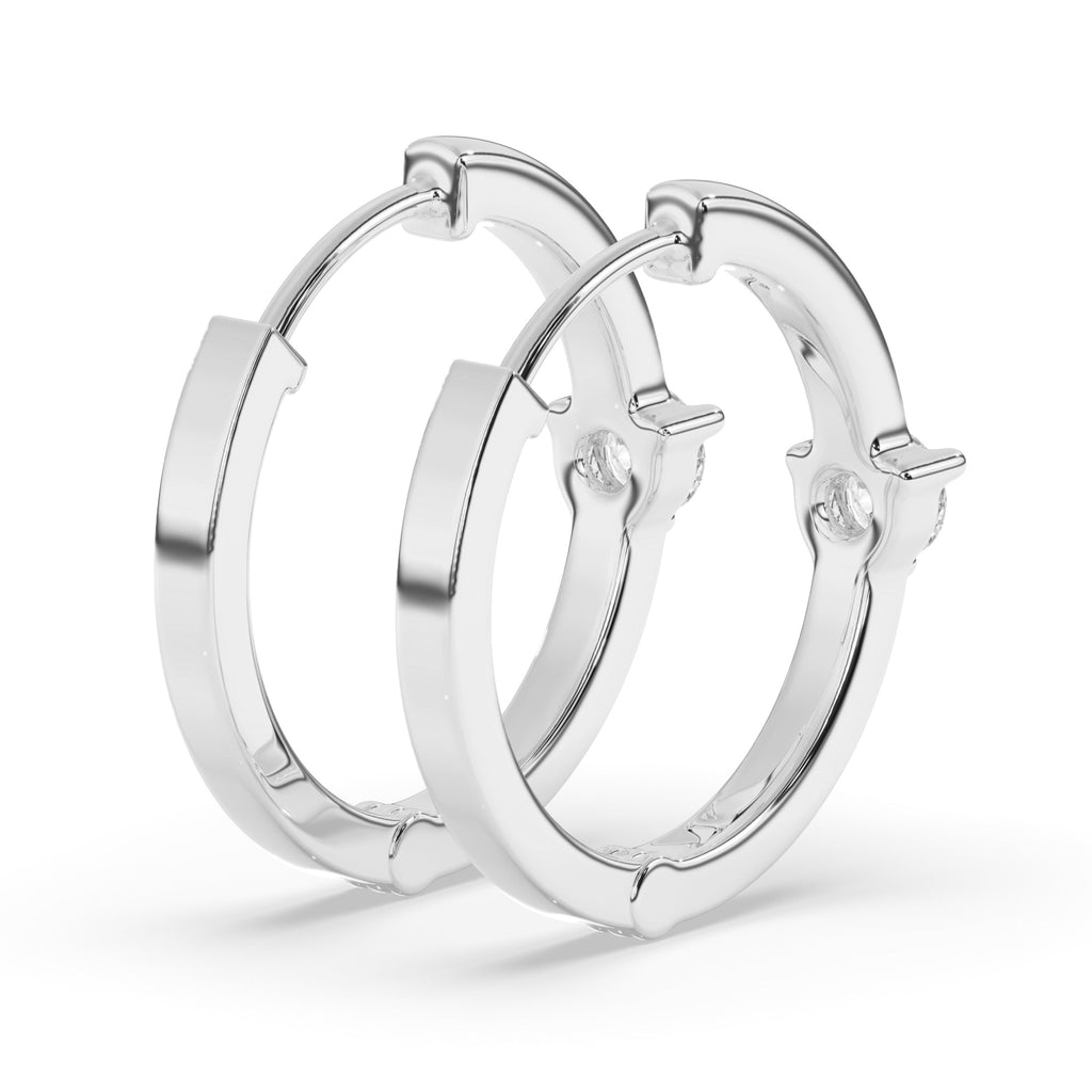 Solstice Stud Diamond Hoop Earring