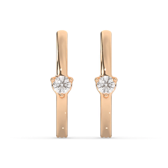 Solstice Stud Diamond Hoop Earring