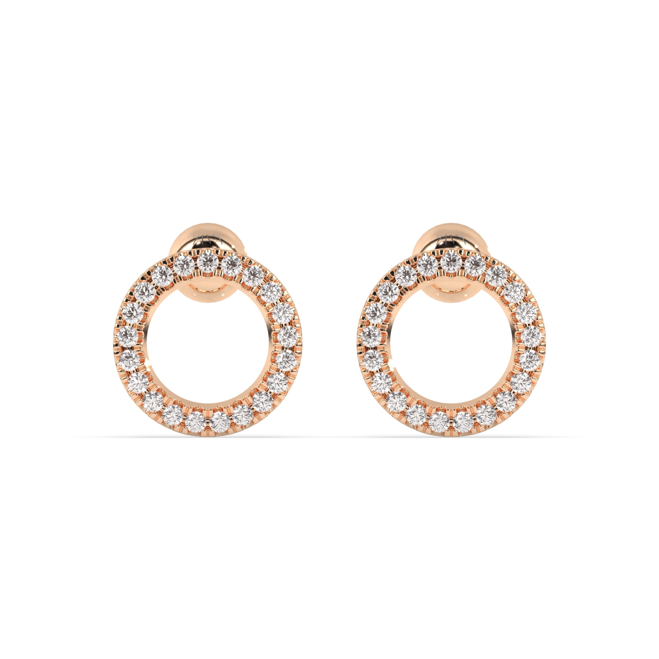 Helios Diamond Ring Stud Earrings