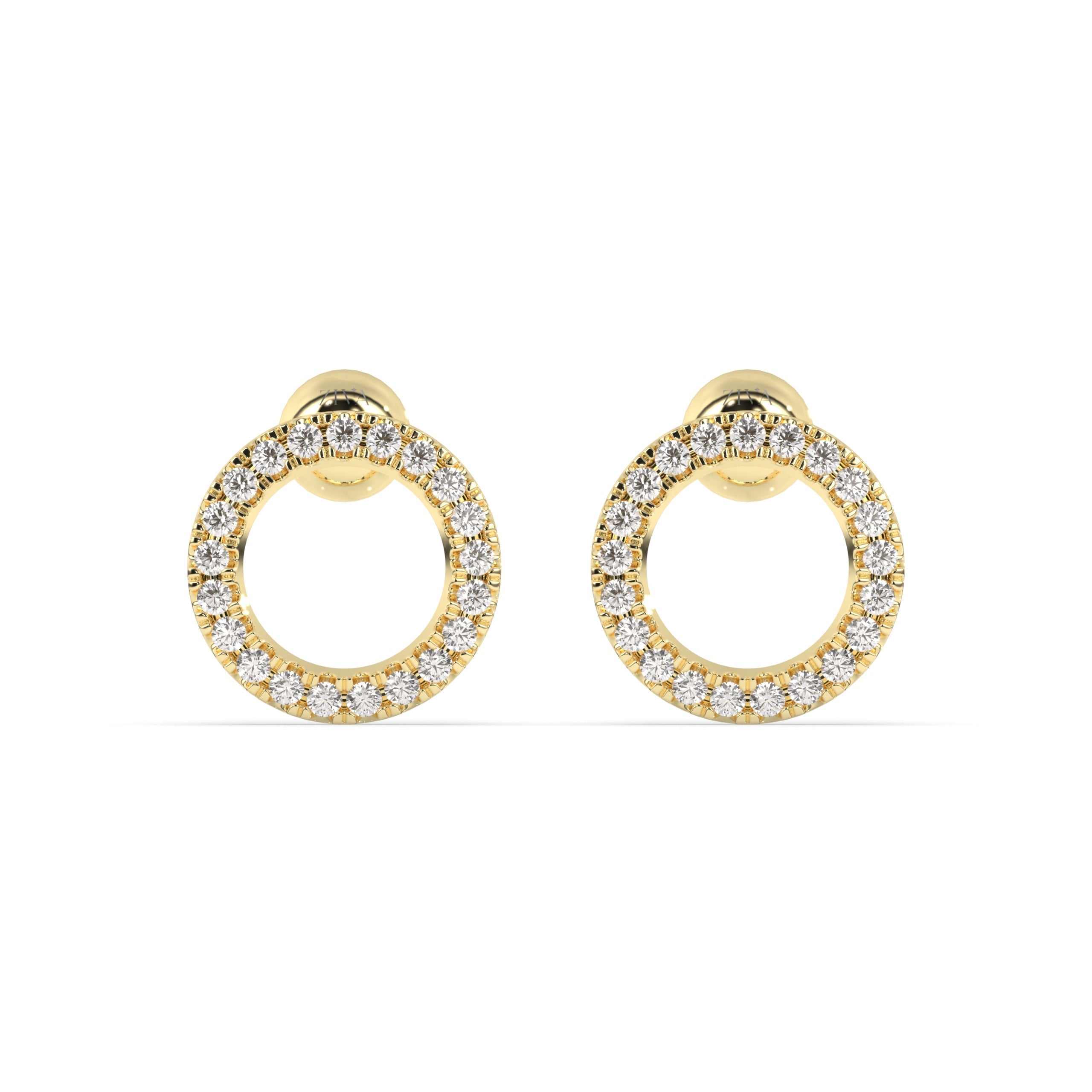 Helios Diamond Ring Stud Earrings