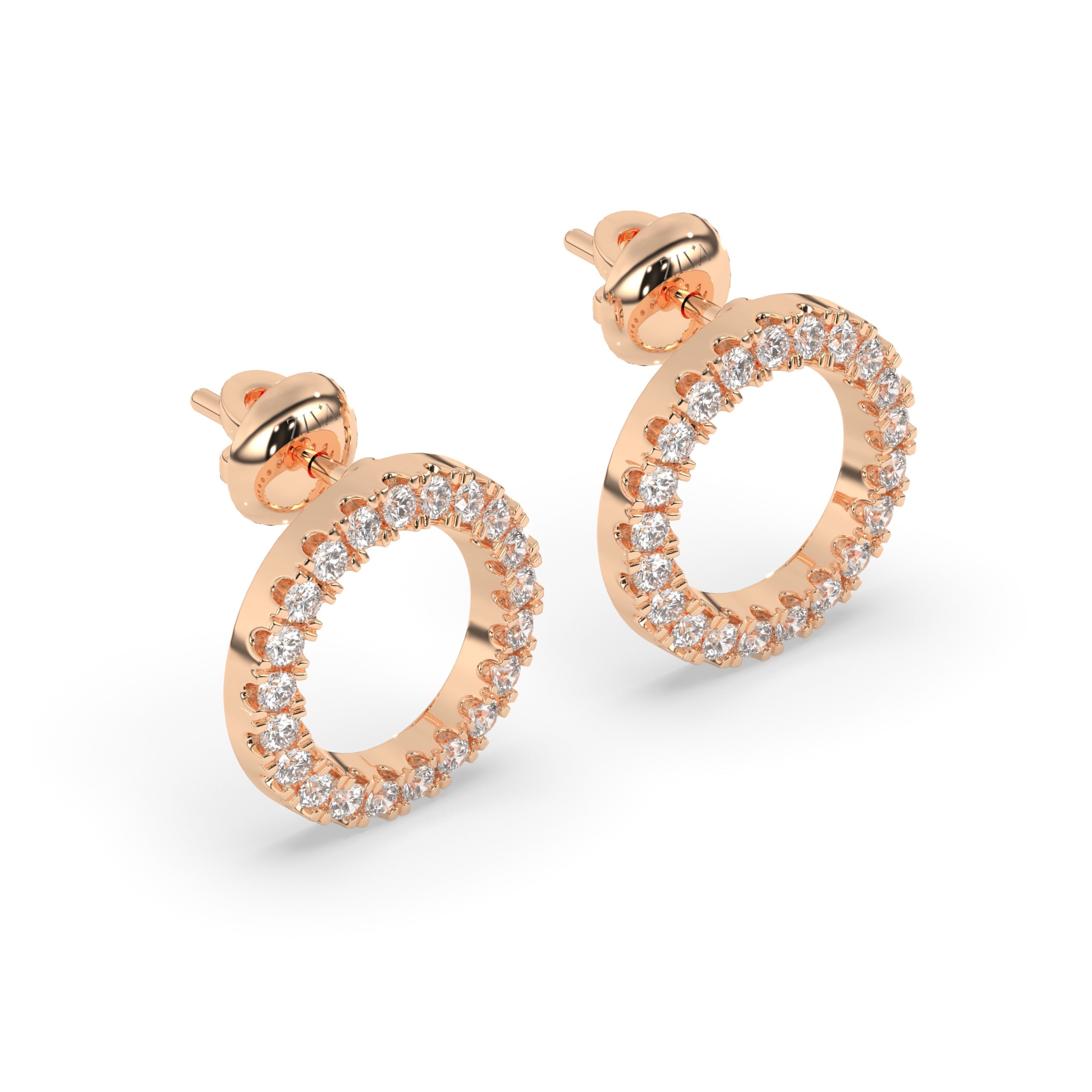 Helios Diamond Ring Stud Earrings