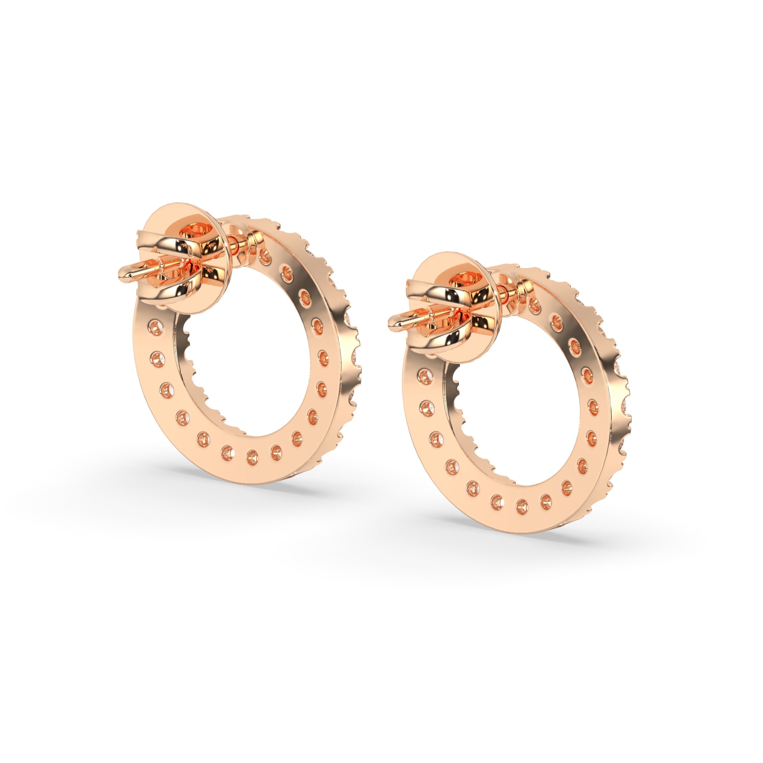Helios Diamond Ring Stud Earrings