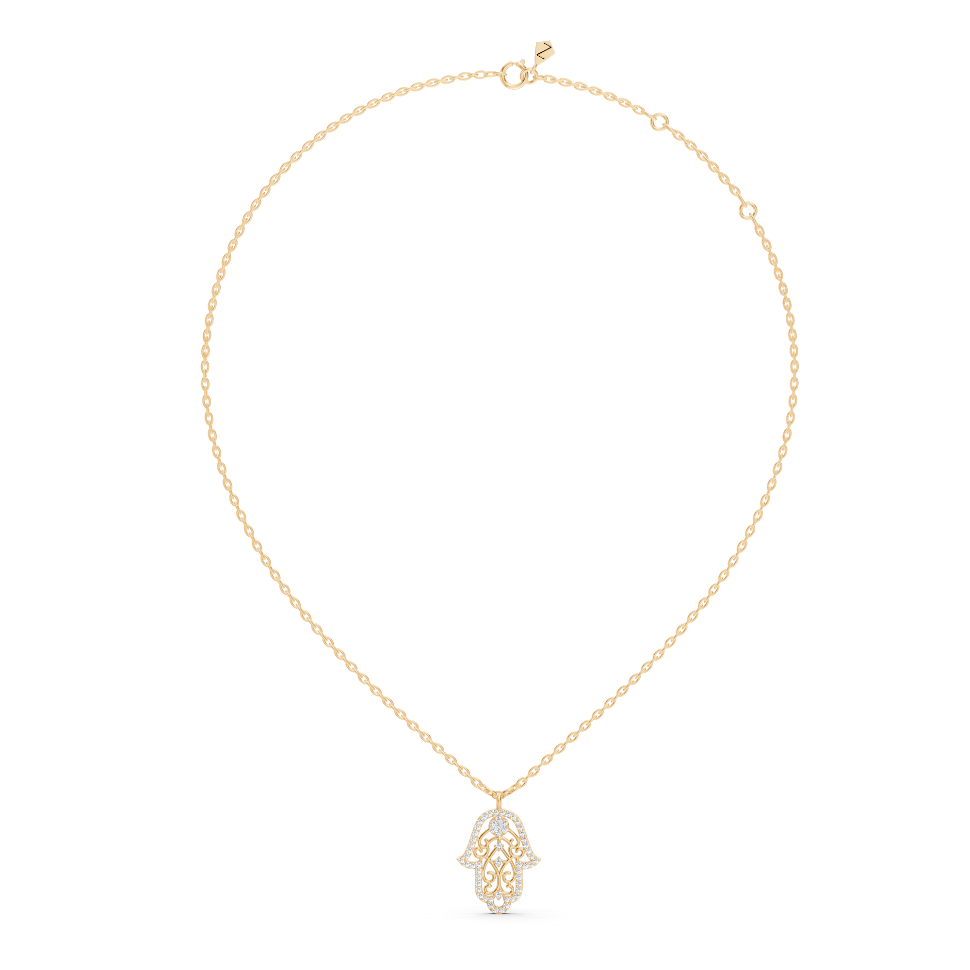 Hamsa Diamond Necklace