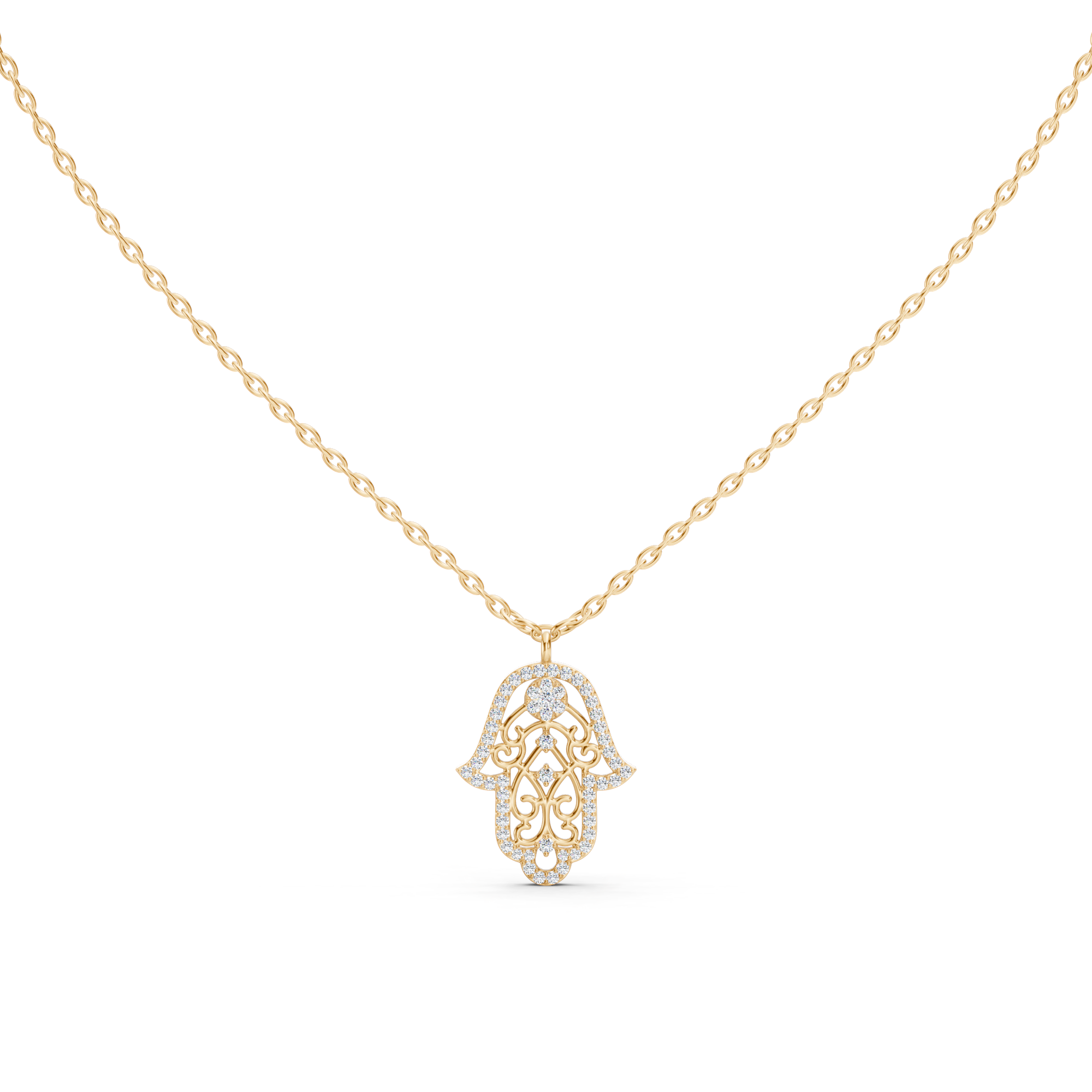 Hamsa Diamond Necklace
