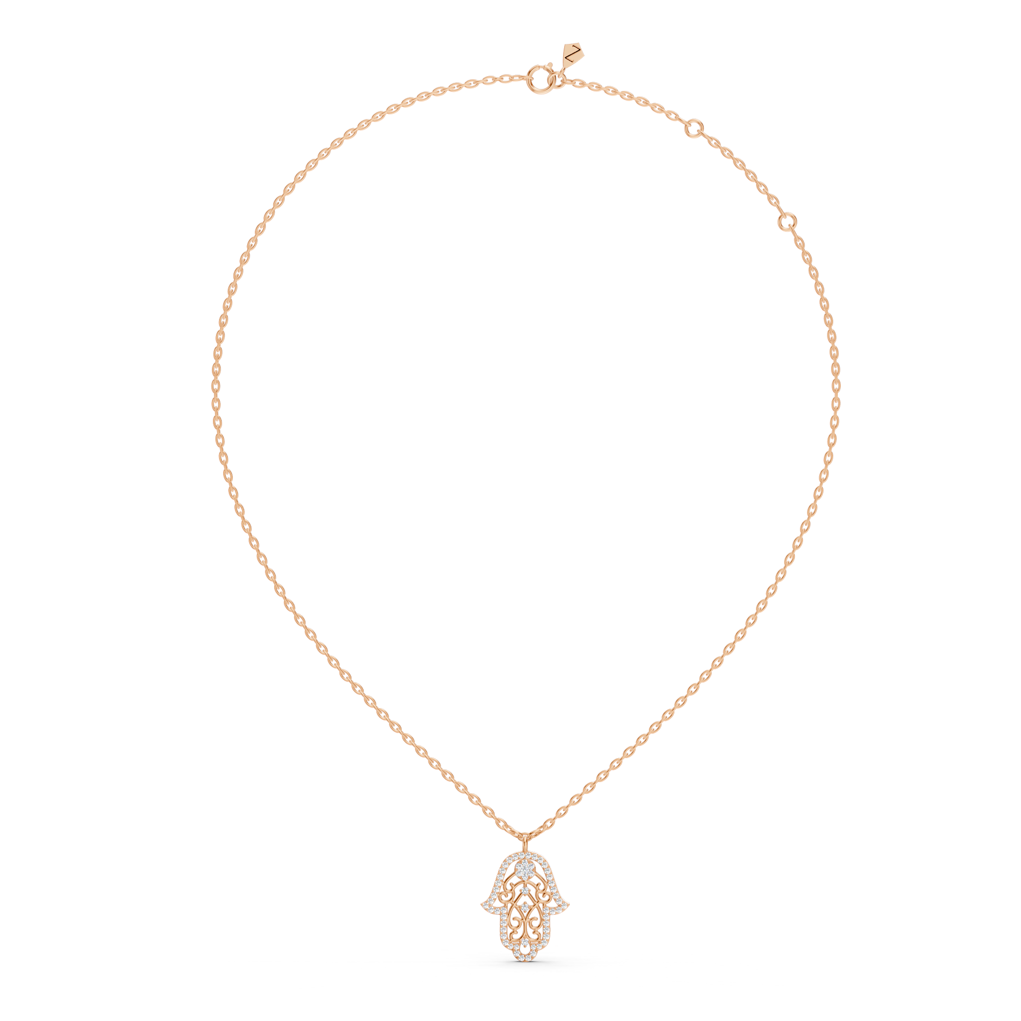 Hamsa Diamond Necklace