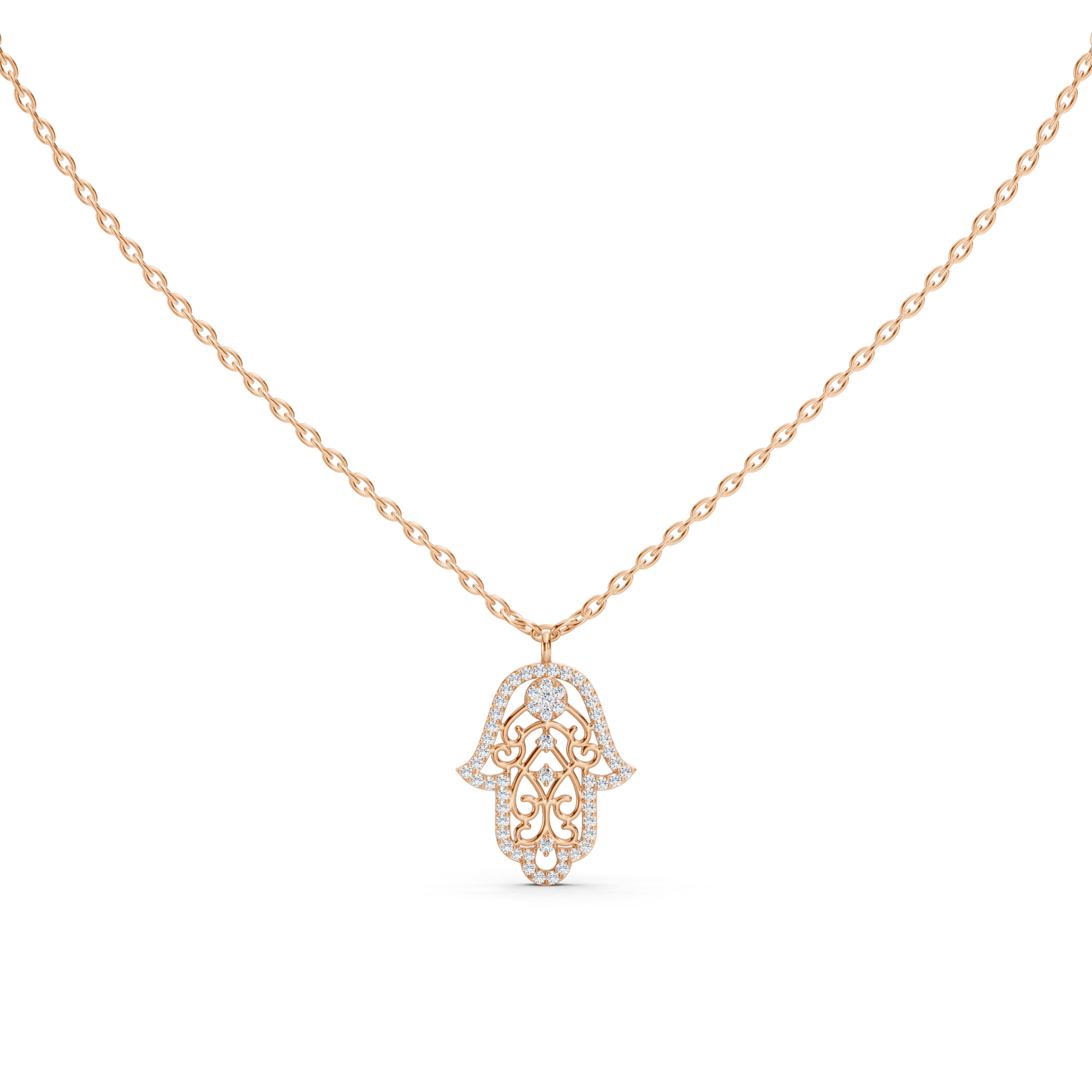 Hamsa Diamond Necklace
