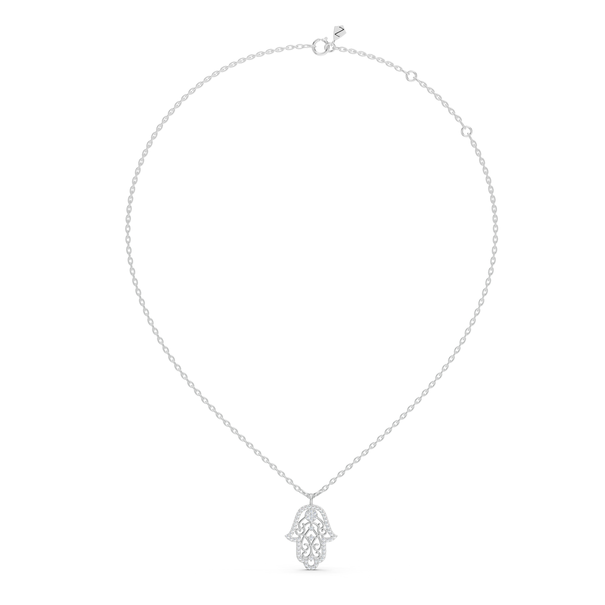 Hamsa Diamond Necklace