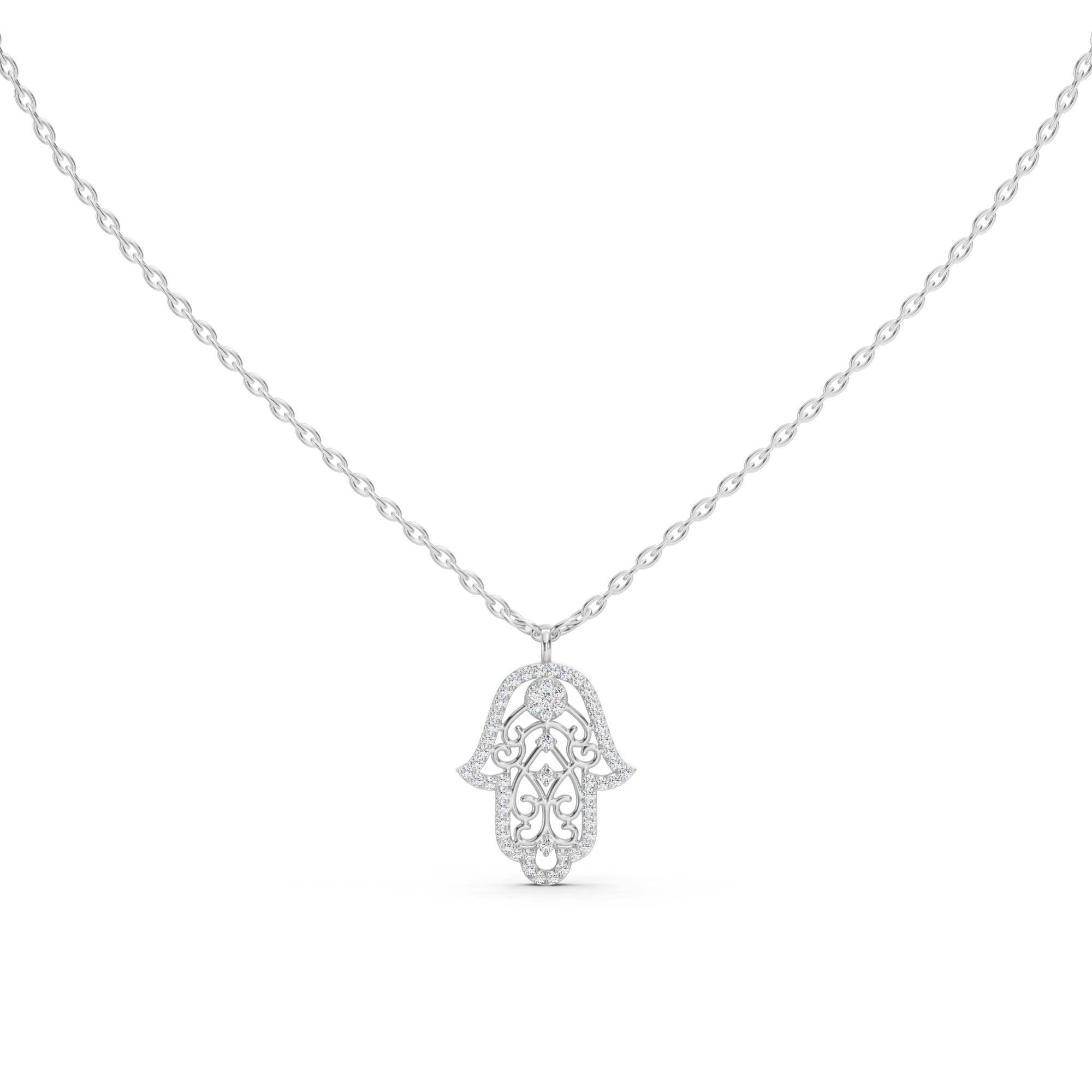 Hamsa Diamond Necklace