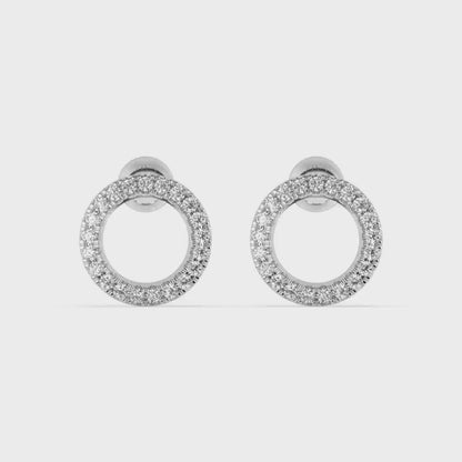 Helios Diamond Ring Stud Earrings