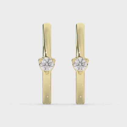 Solstice Stud Diamond Hoop Earring